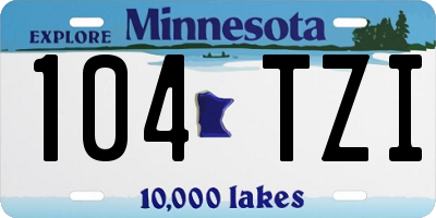 MN license plate 104TZI