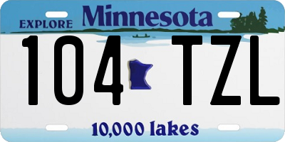 MN license plate 104TZL