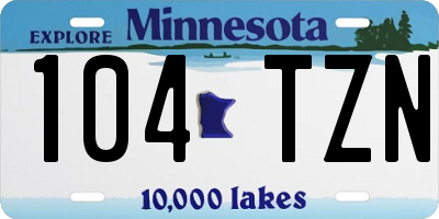 MN license plate 104TZN