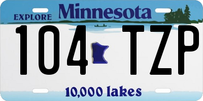 MN license plate 104TZP