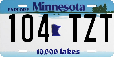 MN license plate 104TZT