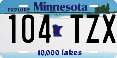 MN license plate 104TZX