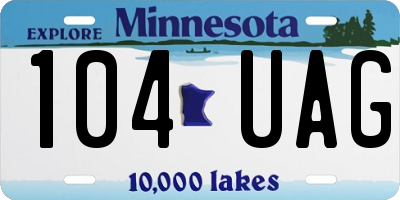MN license plate 104UAG