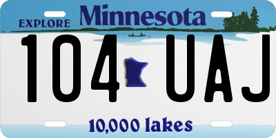 MN license plate 104UAJ