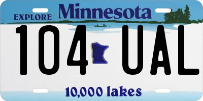 MN license plate 104UAL