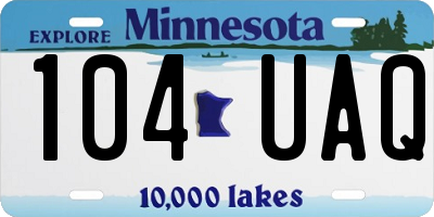 MN license plate 104UAQ