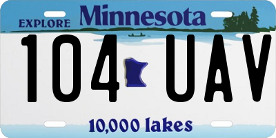 MN license plate 104UAV