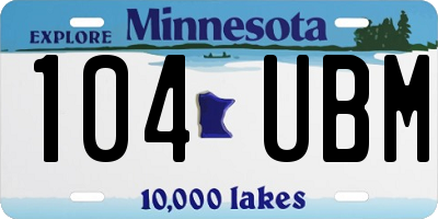 MN license plate 104UBM