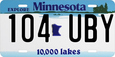 MN license plate 104UBY