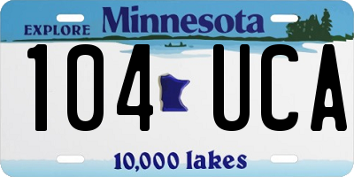 MN license plate 104UCA