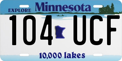 MN license plate 104UCF