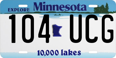 MN license plate 104UCG