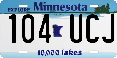 MN license plate 104UCJ