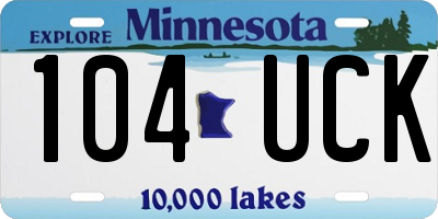 MN license plate 104UCK