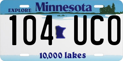 MN license plate 104UCO