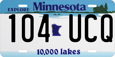 MN license plate 104UCQ