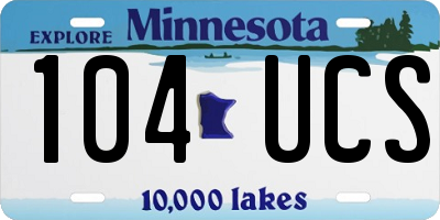 MN license plate 104UCS