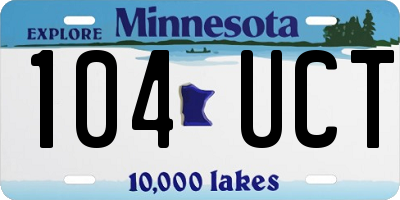MN license plate 104UCT