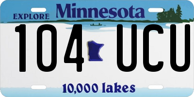 MN license plate 104UCU