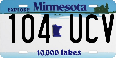MN license plate 104UCV