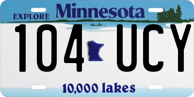 MN license plate 104UCY