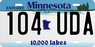 MN license plate 104UDA
