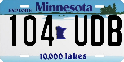 MN license plate 104UDB