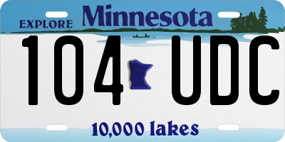 MN license plate 104UDC