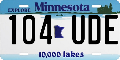 MN license plate 104UDE