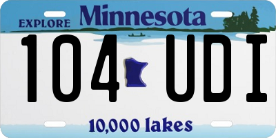 MN license plate 104UDI