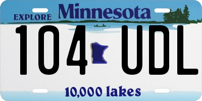 MN license plate 104UDL
