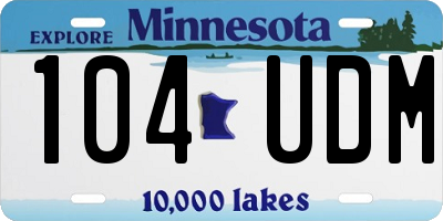 MN license plate 104UDM