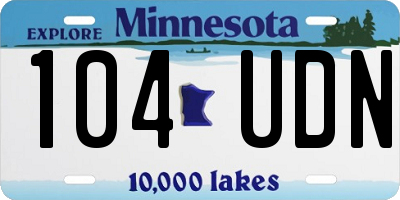 MN license plate 104UDN