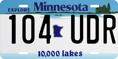 MN license plate 104UDR