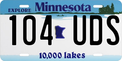 MN license plate 104UDS