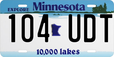 MN license plate 104UDT