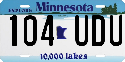 MN license plate 104UDU