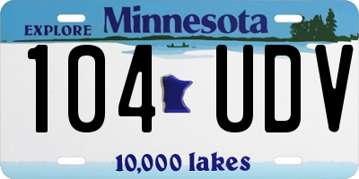 MN license plate 104UDV