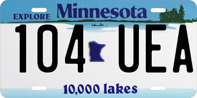 MN license plate 104UEA
