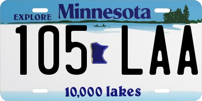 MN license plate 105LAA