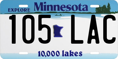 MN license plate 105LAC