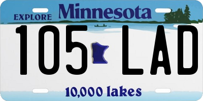 MN license plate 105LAD