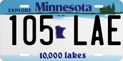 MN license plate 105LAE