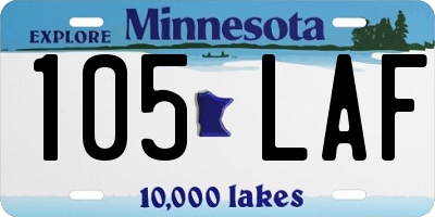 MN license plate 105LAF