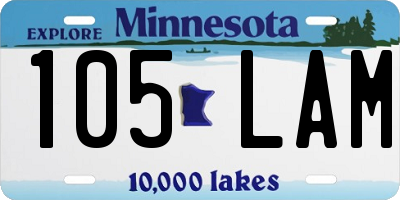 MN license plate 105LAM