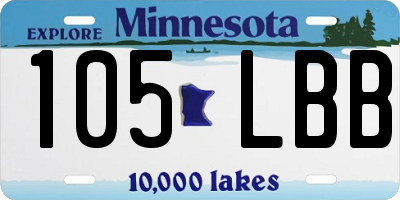 MN license plate 105LBB