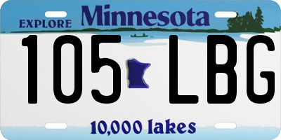 MN license plate 105LBG