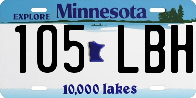 MN license plate 105LBH