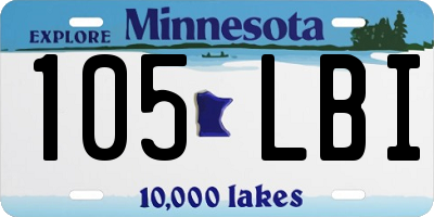 MN license plate 105LBI