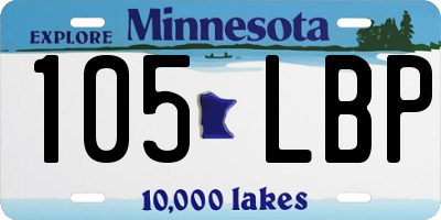 MN license plate 105LBP